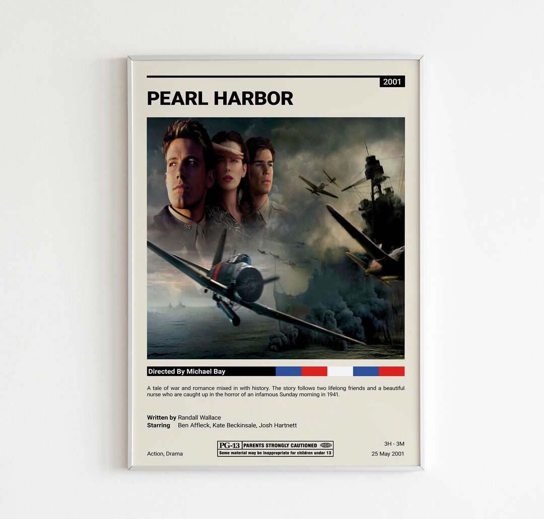 Pearl Harbor Movie Poster Michael Bay Minimalist Movie Etsy