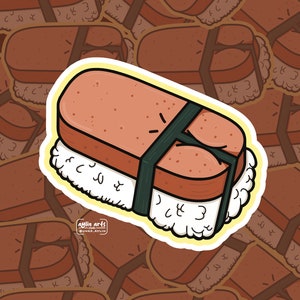 Musu-Booty Musubi Sticker | Hawaii Inspired Sticker | Laminated Water Resistant Vinyl Sticker