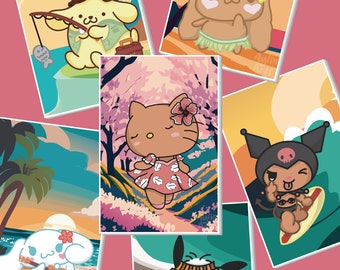 Paradise Kitty POSTCARD PRINT BUNDLE | Sanrio, Hawai'i, Hello Kitty Inspired