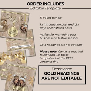 Christmas Flyer, Beauty, Gold and beige, 12 days of Christmas Offers, , Edit in Canva, December Offers image 2