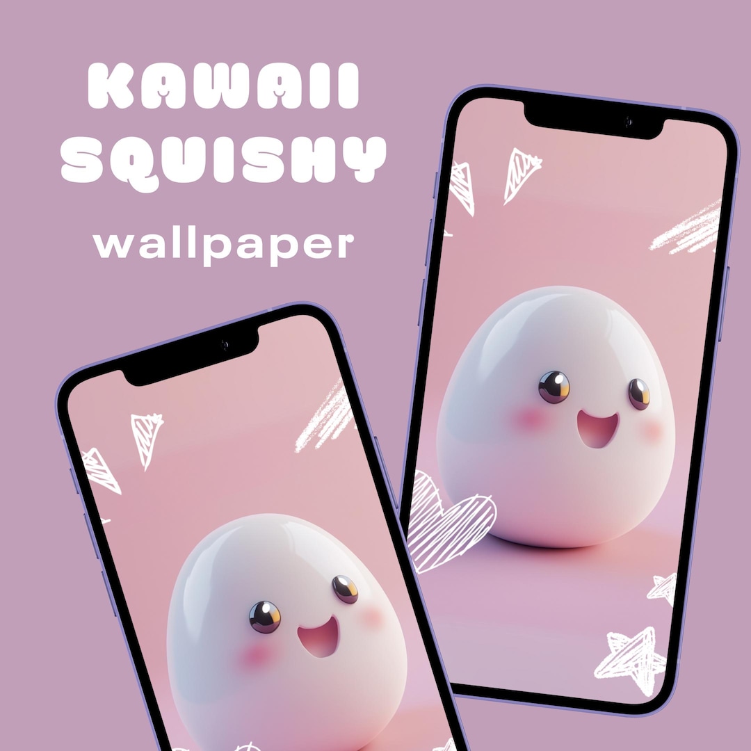 Cute Squishy Egg Phone Wallpaper, Kawaii Aesthetic Wallpaper, Pink Egg ...