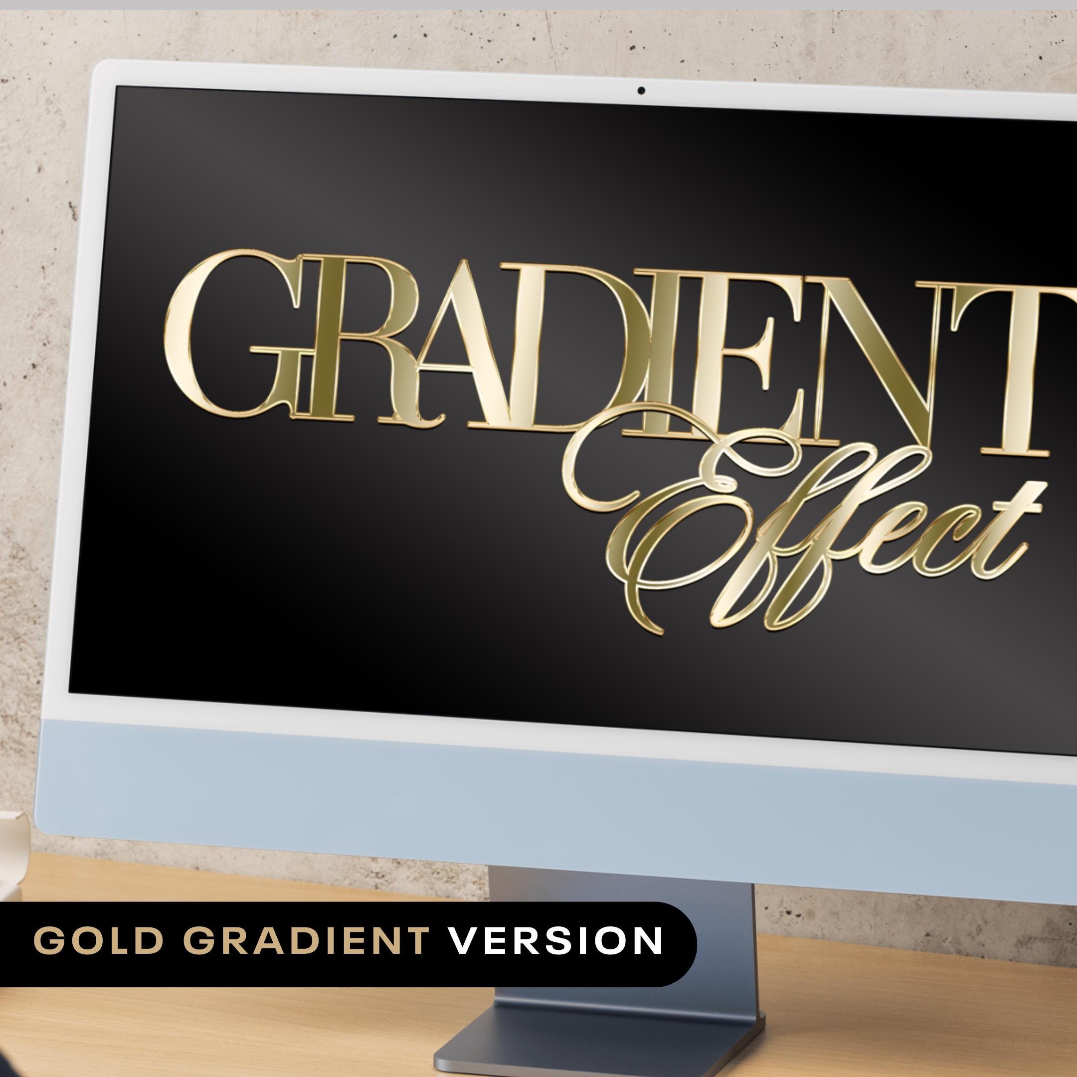 Editable Gold Gradient Photoshop Effect for Text, Shiny Gold Chrome ...