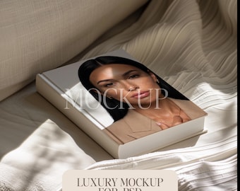 Luxury Photoshop Mockup, of book with editable cover, light & airy theme | Instant download