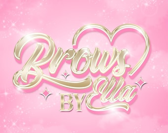 Design de logo Beauté, logo girly or rose pour propriétaire de salon de coiffure | Logo préfabriqué
