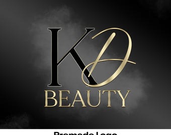 Black and Gold Logo Design, For beauty business, Premade logo salon, Luxury logo,  Any Name Added