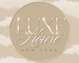 Beige Gold Luxury Logo Design, Gold font, Chrome logo, Premade Logo Design, For Beauty Business, Salon Owner, Lash technician, beautician
