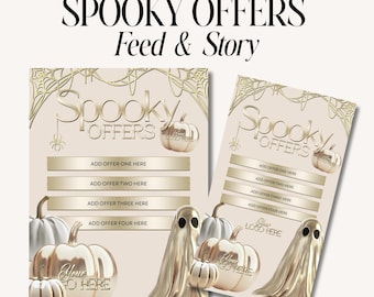 Halloween Offers, For Instagram Feed, Post For beauty business Halloween Flyer, Beauty Offers, Spooky Season, Monthly Offers, IG Post