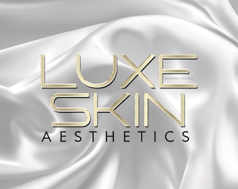 Premade Logo, For Beauty Business Owner, Gold & Silk Text Logo, Salon Logo, Any Name Added
