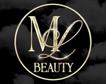 Premade, Logo For Beauty Business, Salon Logo, Any Name Added, Black and Gold Shine Theme