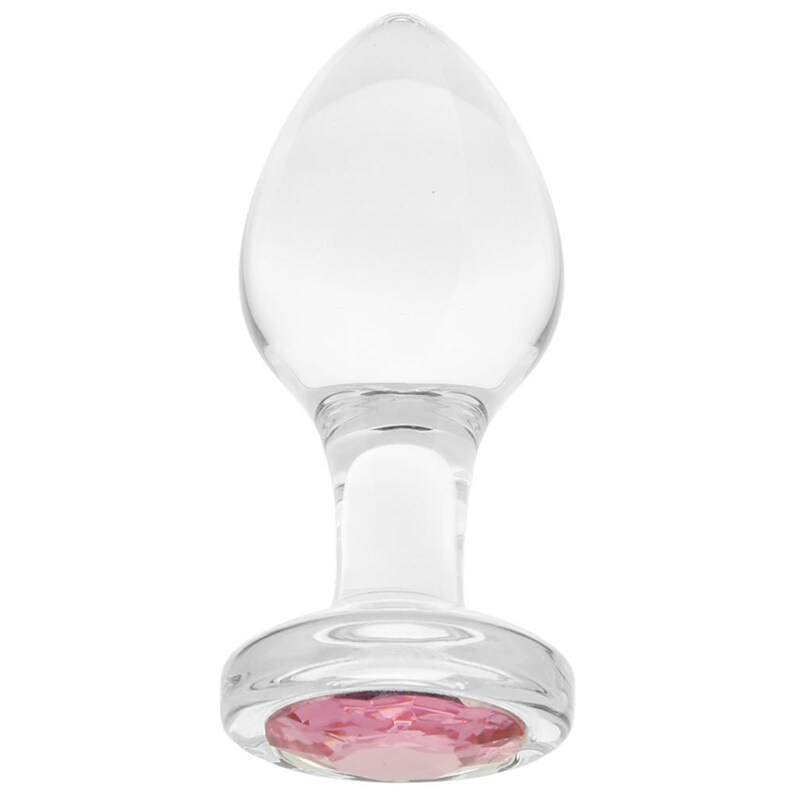 Glass Anal Plug Crystal Pink Gem Medium Waterproof Temperature Etsy 
