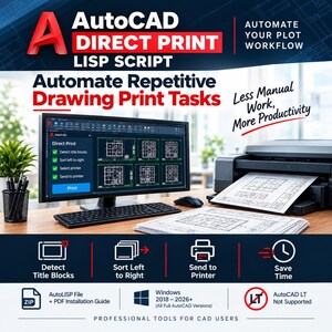 AutoCAD Direct Print LISP-Skript | Schriftfelder direkt an den Drucker senden | CAD-Automatisierungstool