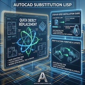 AutoCAD Substitution LISP | Swap Objects Instantly | CAD Automation Tool for Architects&Engineers,Surveyors,Drafters