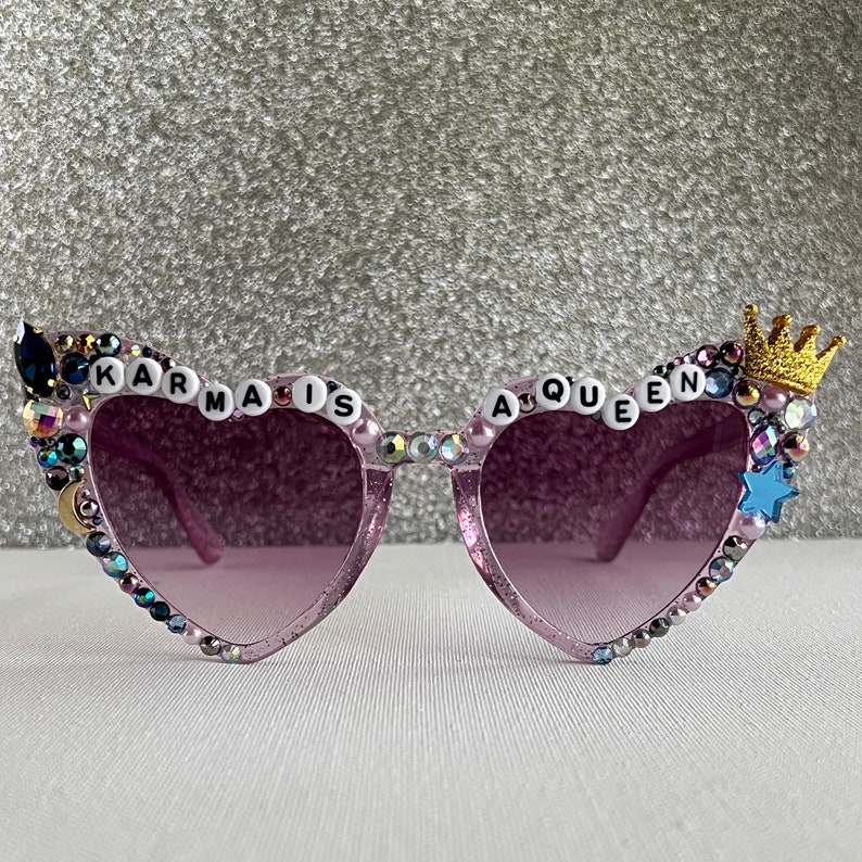 Midnights Era Taylor Swift Inspired Taylor Swift Merch Bejeweled Sunglasses Karma Lavender Haze Eras Tour Outfit Merch image 8