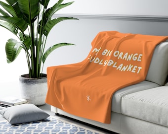 Manta de peluche My Big Orange de forro polar Sherpa