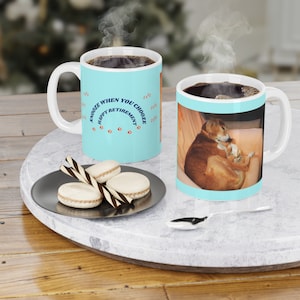 Snooze When You Chooze Ceramic Blue Saluki Retirement Mugs (11oz 15oz)