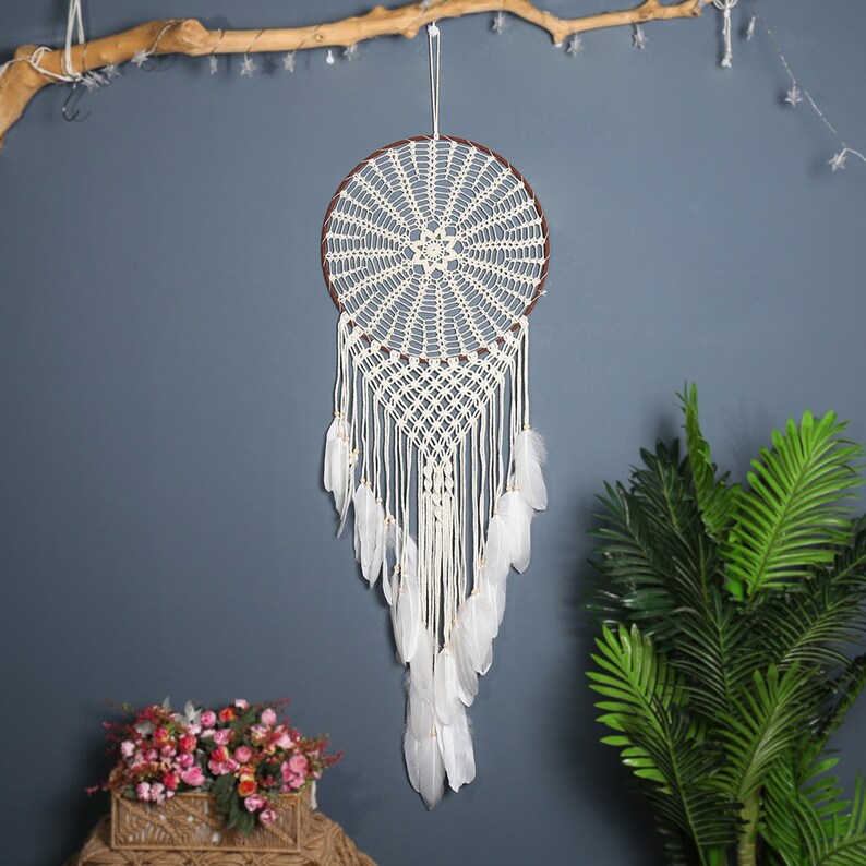 Big Dream Catcher, Handmade Feather Wall Hanging, Large Wall Hanging, Home Decoration, Blessing