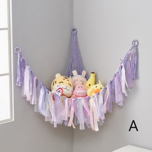 Boho Stuffed Animals Net Hammock Storage Corner Hanging Net - Temu