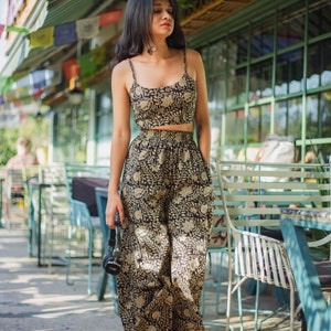 Crop Top, Floral Top, Wide Leg Pants,
