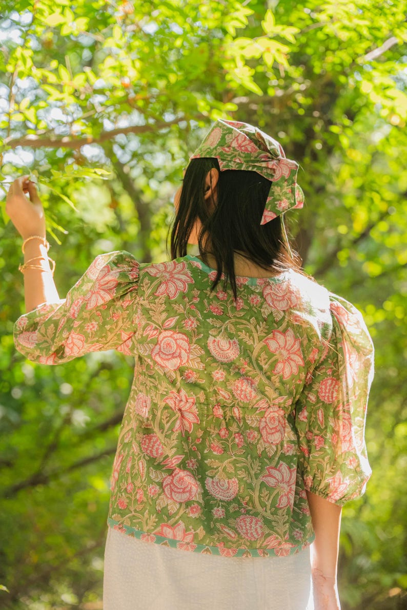 green tie up hippie head scarf for summer vacation accessories- Odhanon