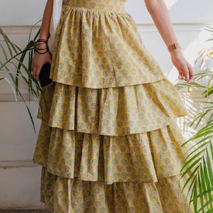 Abiradhi Green Handloom Top & Skirt Mini main image 0