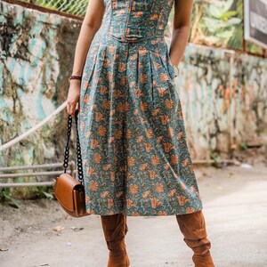 a stylish matching co-ord set of hard bandana corset top with stretchy back and wide leg high rise culottes pants for women fashion- Odhanon