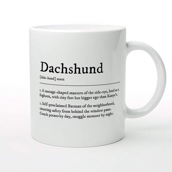 Dachshund Definition Funny Coffee Mug | Cute Wiener Dog Unique Gift for Doxie Mom | Sausage Dog Lover Gift for Mother's Day