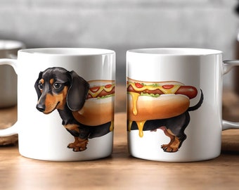 teckel grappige hotdog koffiemok | Schattig Wiener Dog uniek cadeau voor Doxie moeder | Worst hondenliefhebbers cadeau voor Moederdag