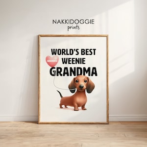 Gráfico bonito da avó do Dachshund de <br> Entrega Rápida? Arte de parede SVG de cachorro salsicha para impressão | Ilustração SVG fofa para cartão de dia das mães