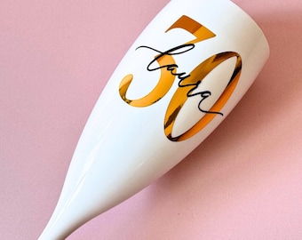 Personalized Plastic Champagne Flute, Birthday Gift, 30th Birthday Champagne Flute, 30th Birthday Souvenir for Women, Personalized Tumbler