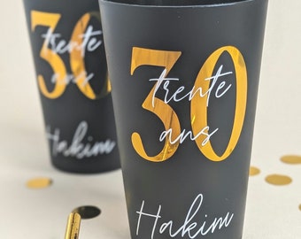 Personalized birthday cup, guest favor, customizable decoration, reusable cup, ecocup, wedding cup, men's cup