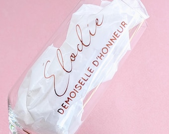 Personalized Champagne Flute Wedding Gift, Best Man Proposal, Personalized Wedding Glass, Champagne Flute Sticker with Groom's Name, Gift