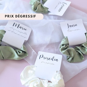 Satin scrunchie bridesmaid proposal gift for the bride silk scrunchie for wedding accessories bachelorette party gift for her