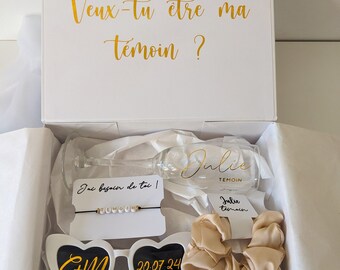 Boîte cadeau demande témoin personnalisée mariage cadeau demoiselle d'honneur coffret cadeau personnalisé témoin demande personnalisée