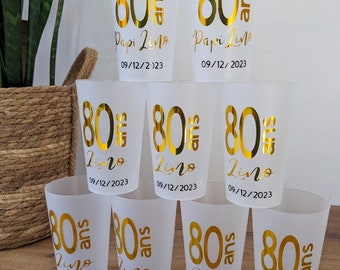 Personalized cups for birthdays, baptisms, weddings, and as party favors. Personalized birthday decorations. Ecocup.