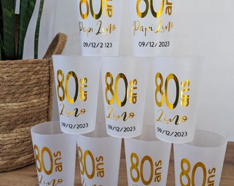 personalisierter Geburtstagskelch Taufe personalisiertes Glas Hochzeit Gastgeschenk personalisierte Geburtstagsdekoration Ecocup Kelch