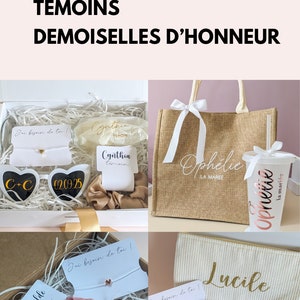 Sac En Jute Personnalisé – Demoiselle D’honneur – Enterrement De Vie De Jeune Fille – Cadeau Fleur