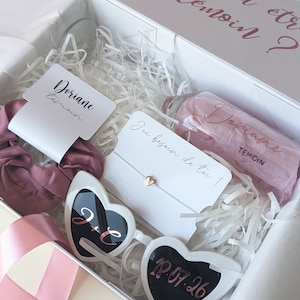 Cadeau témoin mariage demande personnalisé cadeau demoiselle d'honneur coffret flute champagne mariage demande demoiselle d'honneur bracelet