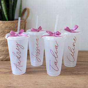 evjf personalized birthday cup personalized glass wedding guest gift birthday plastic cup straw personalized first name