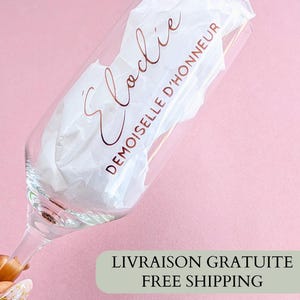 Personalized champagne flute wedding gift witness request personalized wedding glass champagne flute sticker first name future groom gift