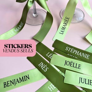 Cinta adhesiva termoadhesiva para boda, marcador de nombre, cinta de satén, accesorio para mesa de boda, ceremonia, cinta personalizada para copa de vino, flexible