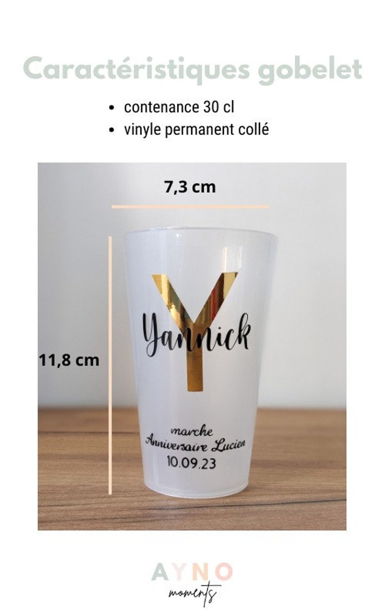 gobelet personnalisé anniversaire baptême verre personnalisé mariage cadeau invité décoration personnalisée anniversaire gobelet prénom image 5