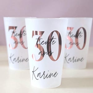 Personalized cups for birthdays, baptisms, and weddings - personalized party favors and decorations - reusable cups image 1