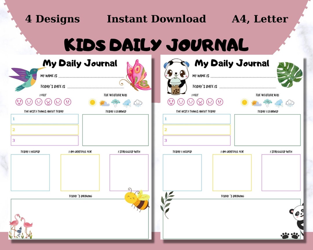 Kids Diary Printable Journal for Kids Diary for Children - Etsy
