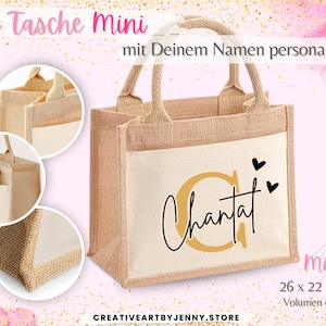 Jute bag personalized with name | Custom Gifts | Mother's Day gift | Jute hopper | Birthday gift | Gift for mom