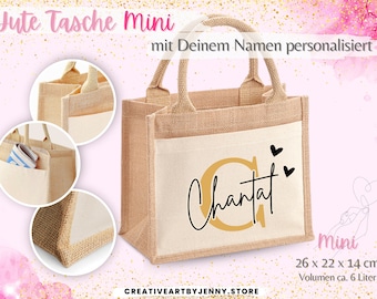 Jute bag personalized with name | Custom Gifts | Mother's Day gift | Jute hopper | Birthday gift | Gift for mom