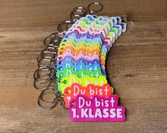 You're in 1st Grade Keychain Pendant School Bag Gift for Starting School Schoolchild 2026 Small Item for the School Cone Lucky Charm