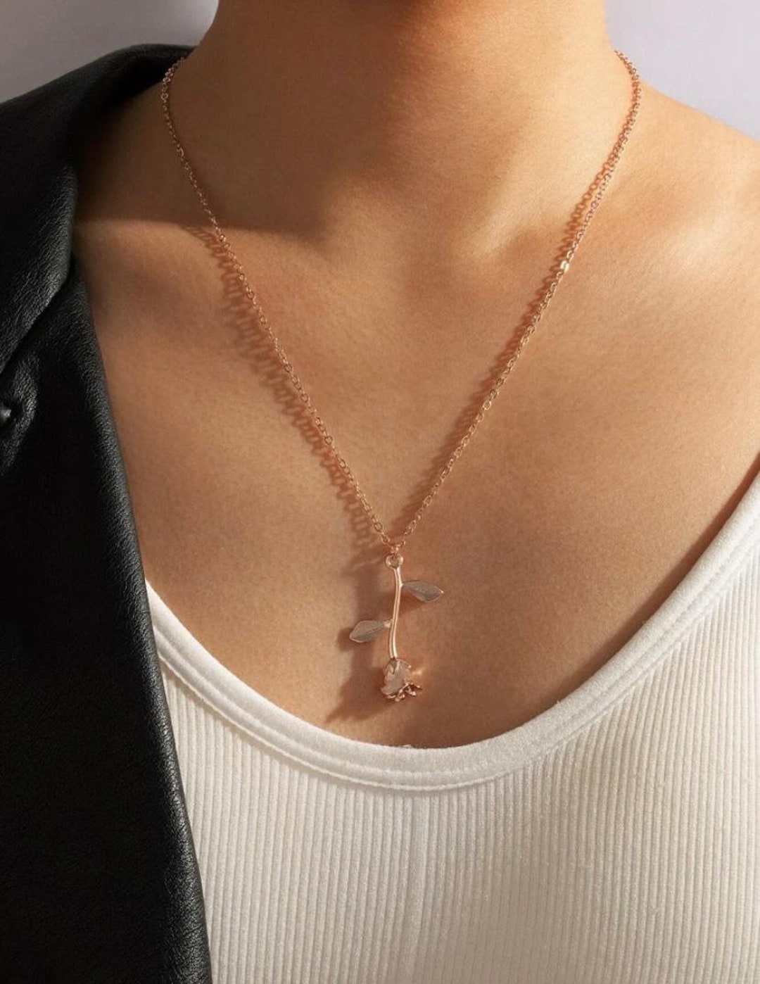 Rose Upside Down Necklace Rebirth of a New Life.. Etsy