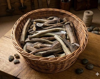 1 kg / Misure da 10 a 50 cm / Da 2 a 20 pezzi / Palchi di cervo rosso naturali / Elementi artistici, decorativi, unici, da masticare per cani / 2 libbre / 3,94-19,68 pollici