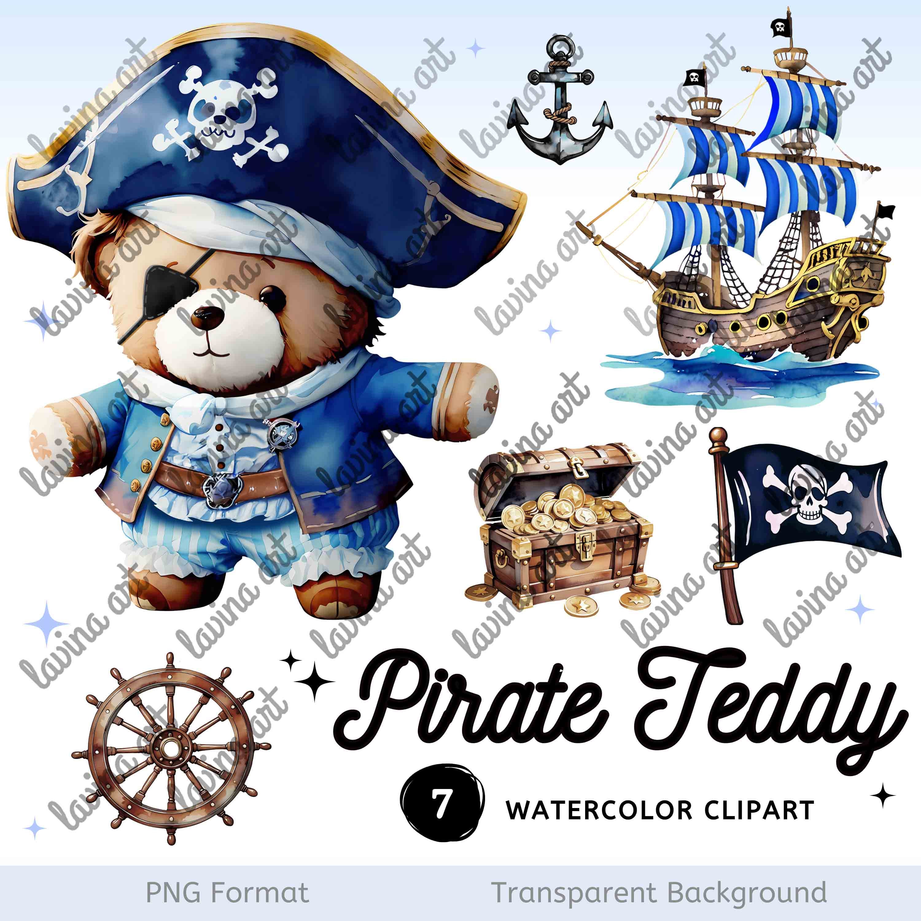 Cuddly Teddy Bear Pirate - Bear Art - Posters and Art Prints