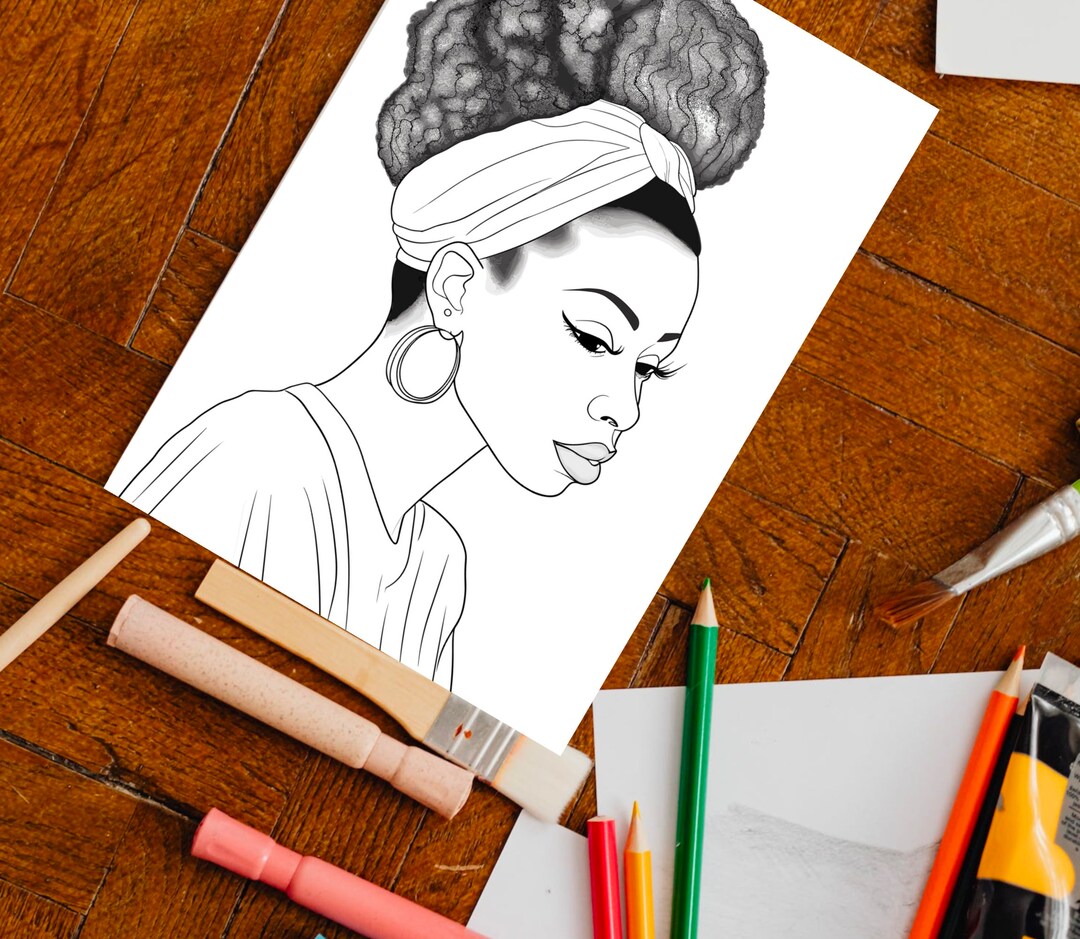 Black Girl Coloring Page, Kids POC, African Woman, Black Barbie ...